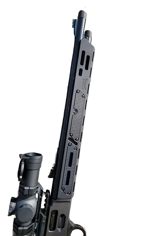 L'Handguard in alluminio Chisel Machining è realizzato in alluminio 6061 CNC, robusto e leggero, con pannelli modulari per personalizzazione e facile installazione.